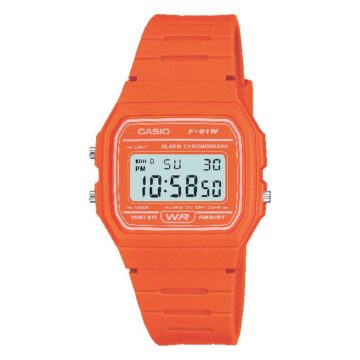 ساعت کاسیو قدیمی CASIO F-91WC-4A2 بند رابر